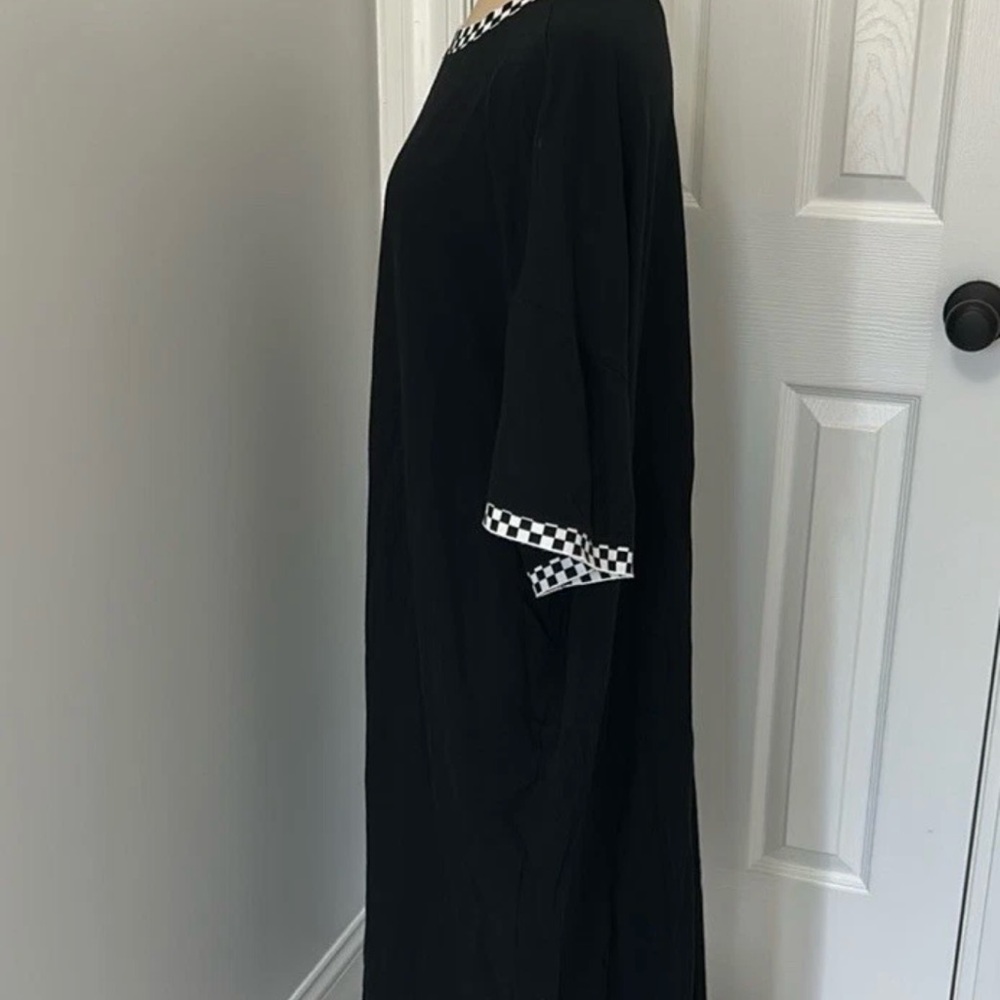 Black Checkered Trim Maxi Dress - Picture 6 of 7